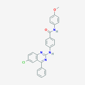 molecular formula C28H21ClN4O2 B407514 4-[(6-chloro-4-phenylquinazolin-2-yl)amino]-N-(4-methoxyphenyl)benzamide CAS No. 330189-38-3