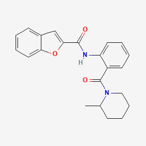 molecular formula C22H22N2O3 B4075159 N-{2-[(2-methyl-1-piperidinyl)carbonyl]phenyl}-1-benzofuran-2-carboxamide 