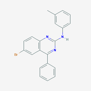 molecular formula C21H16BrN3 B407517 (6-Bromo-4-phenyl-quinazolin-2-yl)-m-tolyl-amine CAS No. 392238-78-7