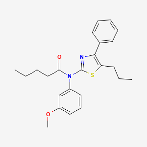 molecular formula C24H28N2O2S B4075176 N-(3-methoxyphenyl)-N-(4-phenyl-5-propyl-1,3-thiazol-2-yl)pentanamide 