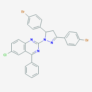 2-[3,5-bis(4-bromophenyl)-4,5-dihydro-1H-pyrazol-1-yl]-6-chloro-4-phenylquinazoline