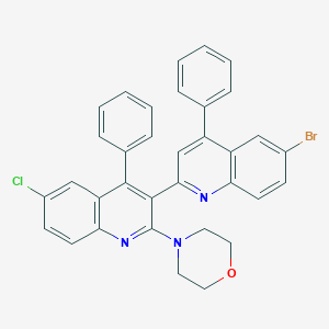 molecular formula C34H25BrClN3O B407520 6-Bromo-6'-chloro-2'-morpholin-4-yl-4,4'-diphenyl-[2,3']biquinolinyl 