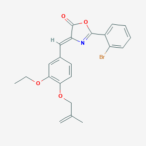 molecular formula C22H20BrNO4 B407521 2-(2-bromophenyl)-4-{3-ethoxy-4-[(2-methyl-2-propenyl)oxy]benzylidene}-1,3-oxazol-5(4H)-one 