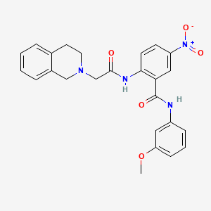 molecular formula C25H24N4O5 B4075212 2-[(3,4-dihydro-2(1H)-isoquinolinylacetyl)amino]-N-(3-methoxyphenyl)-5-nitrobenzamide 