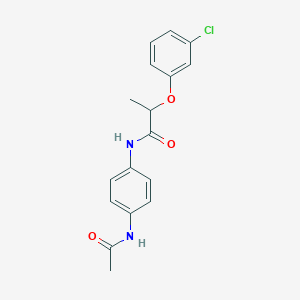 molecular formula C17H17ClN2O3 B4075241 N-[4-(acetylamino)phenyl]-2-(3-chlorophenoxy)propanamide 