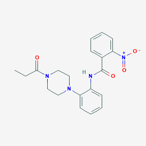 molecular formula C20H22N4O4 B4075262 2-nitro-N-[2-(4-propionyl-1-piperazinyl)phenyl]benzamide 