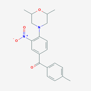 molecular formula C20H22N2O4 B4075276 [4-(2,6-dimethyl-4-morpholinyl)-3-nitrophenyl](4-methylphenyl)methanone 