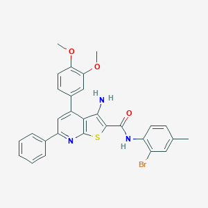 molecular formula C29H24BrN3O3S B407528 3-amino-N-(2-bromo-4-methylphenyl)-4-(3,4-dimethoxyphenyl)-6-phenylthieno[2,3-b]pyridine-2-carboxamide 