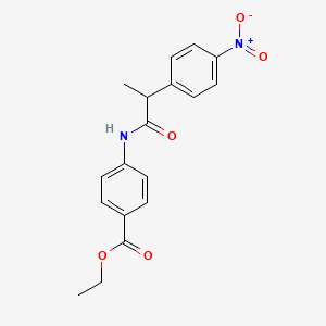 molecular formula C18H18N2O5 B4075288 ethyl 4-{[2-(4-nitrophenyl)propanoyl]amino}benzoate 