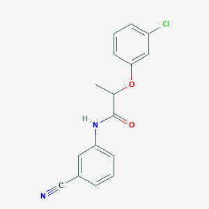molecular formula C16H13ClN2O2 B4075291 2-(3-chlorophenoxy)-N-(3-cyanophenyl)propanamide 