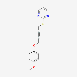 molecular formula C15H14N2O2S B4075292 2-{[4-(4-methoxyphenoxy)-2-butyn-1-yl]thio}pyrimidine 
