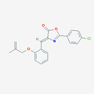 molecular formula C20H16ClNO3 B407535 2-(4-chlorophenyl)-4-{2-[(2-methyl-2-propenyl)oxy]benzylidene}-1,3-oxazol-5(4H)-one 