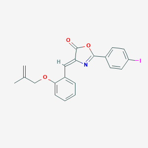 molecular formula C20H16INO3 B407537 2-(4-iodophenyl)-4-{2-[(2-methyl-2-propenyl)oxy]benzylidene}-1,3-oxazol-5(4H)-one 