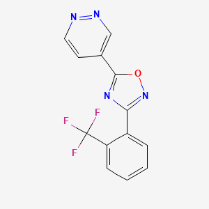 molecular formula C13H7F3N4O B4075398 4-{3-[2-(trifluoromethyl)phenyl]-1,2,4-oxadiazol-5-yl}pyridazine 