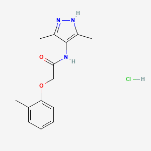 molecular formula C14H18ClN3O2 B4075406 N-(3,5-dimethyl-1H-pyrazol-4-yl)-2-(2-methylphenoxy)acetamide hydrochloride 