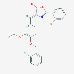 molecular formula C25H19BrClNO4 B407542 2-(2-bromophenyl)-4-{4-[(2-chlorobenzyl)oxy]-3-ethoxybenzylidene}-1,3-oxazol-5(4H)-one 