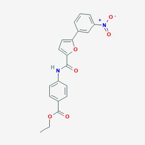 molecular formula C20H16N2O6 B407545 Ethyl 4-[(5-{3-nitrophenyl}-2-furoyl)amino]benzoate 