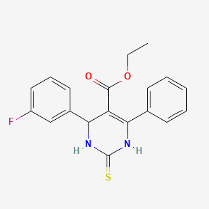 molecular formula C19H17FN2O2S B4075460 ethyl 4-(3-fluorophenyl)-6-phenyl-2-thioxo-1,2,3,4-tetrahydro-5-pyrimidinecarboxylate 