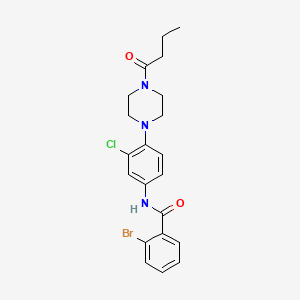molecular formula C21H23BrClN3O2 B4075478 2-bromo-N-[4-(4-butyryl-1-piperazinyl)-3-chlorophenyl]benzamide 