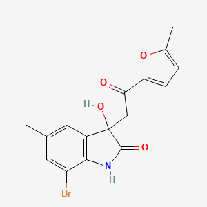 molecular formula C16H14BrNO4 B4075489 7-bromo-3-hydroxy-5-methyl-3-[2-(5-methyl-2-furyl)-2-oxoethyl]-1,3-dihydro-2H-indol-2-one 