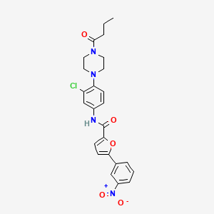 molecular formula C25H25ClN4O5 B4075493 N-[4-(4-butyryl-1-piperazinyl)-3-chlorophenyl]-5-(3-nitrophenyl)-2-furamide 