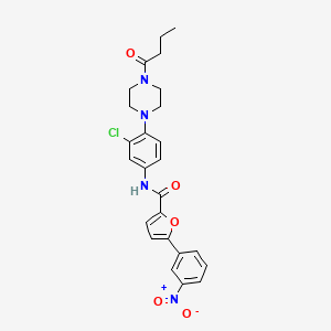 N-[4-(4-butyryl-1-piperazinyl)-3-chlorophenyl]-5-(3-nitrophenyl)-2-furamide