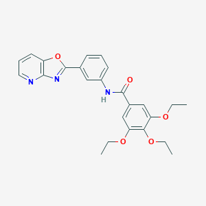 3,4,5-triethoxy-N-[3-([1,3]oxazolo[4,5-b]pyridin-2-yl)phenyl]benzamide
