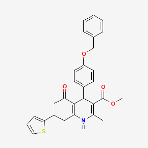 molecular formula C29H27NO4S B4075512 methyl 4-[4-(benzyloxy)phenyl]-2-methyl-5-oxo-7-(2-thienyl)-1,4,5,6,7,8-hexahydro-3-quinolinecarboxylate 