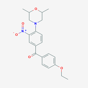 molecular formula C21H24N2O5 B4075513 [4-(2,6-dimethyl-4-morpholinyl)-3-nitrophenyl](4-ethoxyphenyl)methanone 