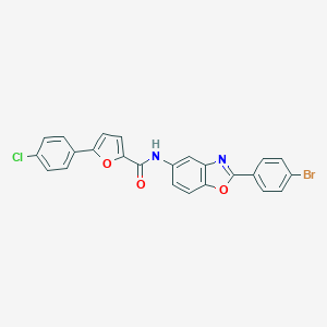 molecular formula C24H14BrClN2O3 B407552 N-[2-(4-bromophenyl)-1,3-benzoxazol-5-yl]-5-(4-chlorophenyl)furan-2-carboxamide 