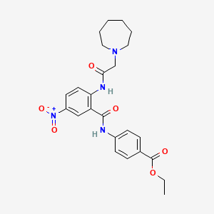 molecular formula C24H28N4O6 B4075525 ethyl 4-({2-[(1-azepanylacetyl)amino]-5-nitrobenzoyl}amino)benzoate 