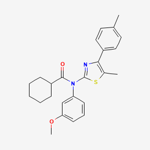 N-(3-methoxyphenyl)-N-[5-methyl-4-(4-methylphenyl)-1,3-thiazol-2-yl]cyclohexanecarboxamide