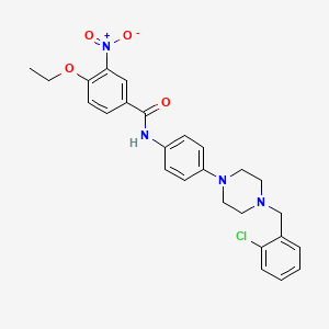 molecular formula C26H27ClN4O4 B4075559 N-{4-[4-(2-chlorobenzyl)-1-piperazinyl]phenyl}-4-ethoxy-3-nitrobenzamide 