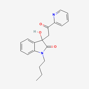 1-butyl-3-hydroxy-3-[2-oxo-2-(2-pyridinyl)ethyl]-1,3-dihydro-2H-indol-2-one