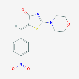 molecular formula C14H13N3O4S B407559 5-{4-nitrobenzylidene}-2-(4-morpholinyl)-1,3-thiazol-4(5H)-one 