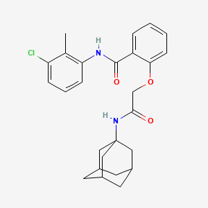 molecular formula C26H29ClN2O3 B4075595 2-[2-(1-adamantylamino)-2-oxoethoxy]-N-(3-chloro-2-methylphenyl)benzamide 