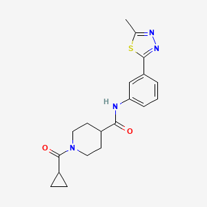 molecular formula C19H22N4O2S B4075607 1-(cyclopropylcarbonyl)-N-[3-(5-methyl-1,3,4-thiadiazol-2-yl)phenyl]-4-piperidinecarboxamide 