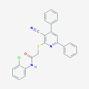 N-(2-Chloro-phenyl)-2-(3-cyano-4,6-diphenyl-pyridin-2-ylsulfanyl)-acetamide