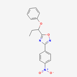 molecular formula C17H15N3O4 B4075668 3-(4-nitrophenyl)-5-(1-phenoxypropyl)-1,2,4-oxadiazole 