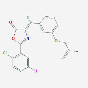 molecular formula C20H15ClINO3 B407569 2-(2-chloro-5-iodophenyl)-4-{3-[(2-methyl-2-propenyl)oxy]benzylidene}-1,3-oxazol-5(4H)-one 