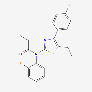 molecular formula C20H18BrClN2OS B4075720 N-(2-bromophenyl)-N-[4-(4-chlorophenyl)-5-ethyl-1,3-thiazol-2-yl]propanamide 