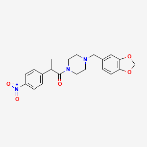 molecular formula C21H23N3O5 B4075724 1-(1,3-benzodioxol-5-ylmethyl)-4-[2-(4-nitrophenyl)propanoyl]piperazine 