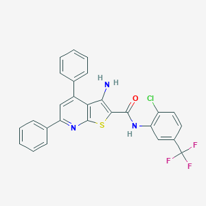 3-amino-N-[2-chloro-5-(trifluoromethyl)phenyl]-4,6-diphenylthieno[2,3-b]pyridine-2-carboxamide
