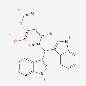 5-bromo-4-(di-1H-indol-3-ylmethyl)-2-methoxyphenyl acetate