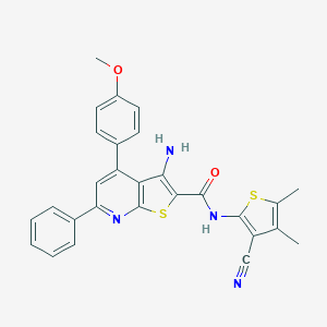 3-amino-N-(3-cyano-4,5-dimethyl-2-thienyl)-4-(4-methoxyphenyl)-6-phenylthieno[2,3-b]pyridine-2-carboxamide