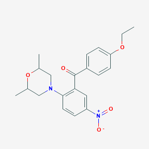 molecular formula C21H24N2O5 B4075772 [2-(2,6-dimethyl-4-morpholinyl)-5-nitrophenyl](4-ethoxyphenyl)methanone 