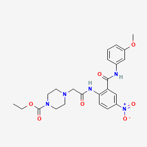 ethyl 4-{2-[(2-{[(3-methoxyphenyl)amino]carbonyl}-4-nitrophenyl)amino]-2-oxoethyl}-1-piperazinecarboxylate