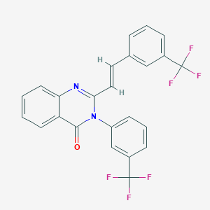molecular formula C24H14F6N2O B407581 3-[3-(trifluoromethyl)phenyl]-2-{2-[3-(trifluoromethyl)phenyl]vinyl}-4(3H)-quinazolinone 