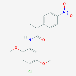 molecular formula C17H17ClN2O5 B4075825 N-(4-chloro-2,5-dimethoxyphenyl)-2-(4-nitrophenyl)propanamide 