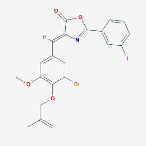 molecular formula C21H17BrINO4 B407585 4-{3-bromo-5-methoxy-4-[(2-methyl-2-propenyl)oxy]benzylidene}-2-(3-iodophenyl)-1,3-oxazol-5(4H)-one 